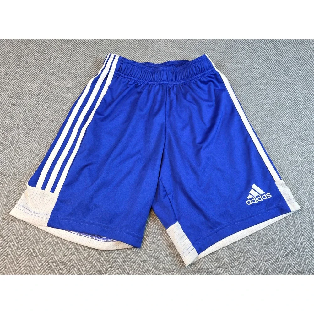 Adidas Aeroready Shorts Royal Blue White Stripes Youth XS Athletic Gym Soccer